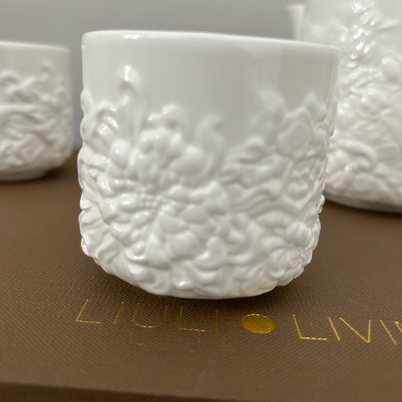 Liuli Living Four Seasons Of Leisure Bone China Coffee And Tea Set. New In Box - Picture 9 of 16